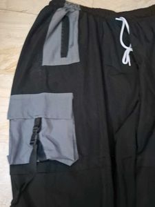 Flash Sale At Cargo Style Black Pants 50% Off