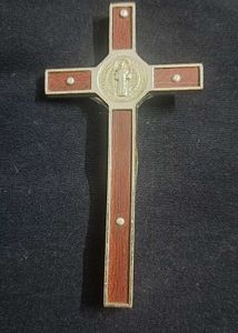Beautiful Silver Crucifix with Wooden Accents