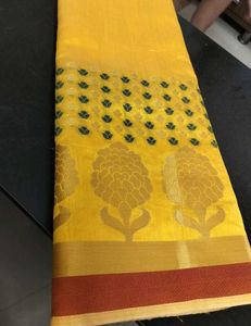 New Elegant Unused Yellow Saree