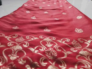 Red Baroque Print Saree