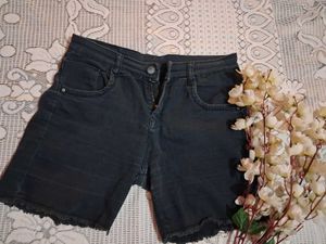 Black Denim Shorts