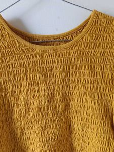 Mustard Smocked Top