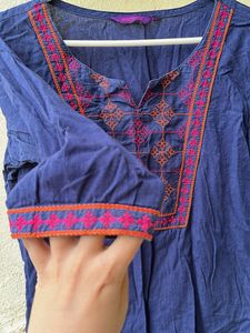 Beautiful 😍 Embroidered Blue Kurta 🤍