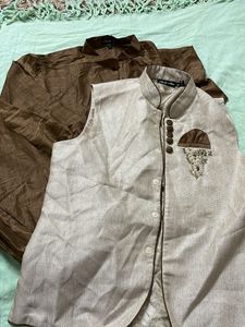 gents kurta set with half jacket