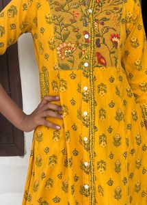 Mustard Printed Kurta