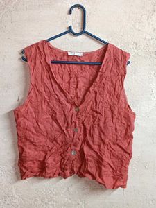 Trendy Summer Crop Shirt Top Sleeveless