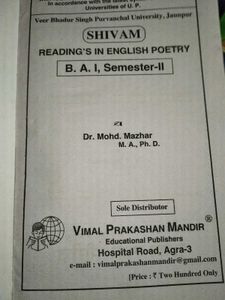 Reading&#39;s in English Poetry - B.A. Part I