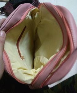 pink leather bag for college girls