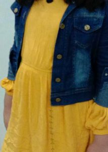 Yellow Embroidered Tunic Dress