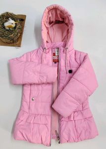 Girls Pink Puffer Winter Jacket of Age 4-7
