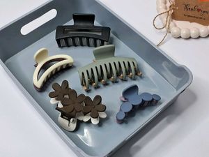5 Pcs Combo Of Matte Hair Claws (Random Color)