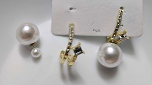 Golden Pearl 2 Way Wearing Earrings