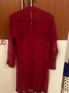 Chickenkari Maroon Kurta