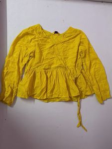 Yellow Peplum Style Top
