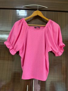 Pink Puff Sleeve Top