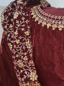 Velvet Embroidery Kurta For Winter