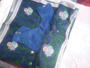 Net Saree With Blouse