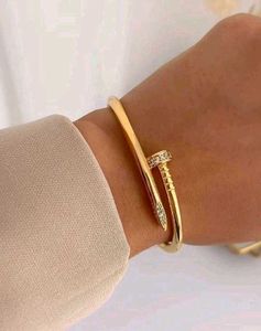 Studded Luxe Nail Bangle Bracelet Anti tarnish