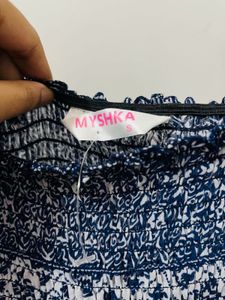 Printed Blue Maxi Dress