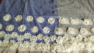 Blue And Golden Sari With Blouse