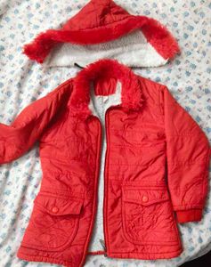 Red Winter Jacket with Hood