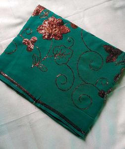 Embroidery Work Saree 😍