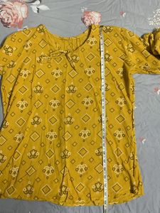 Mustard Yellow Top With 3/4 Sleeves