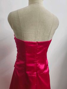 Hot Pink Strapless Cocktail Dress