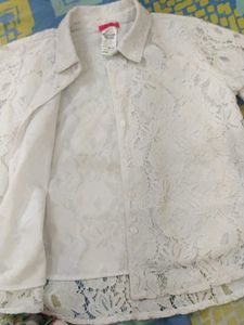Lace Button Down Shirt