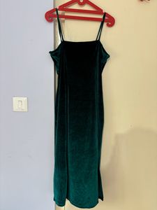 Green Velvet Dress In Size M