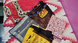 Pack Of 3 Sarees ,Blouse Cloth In It