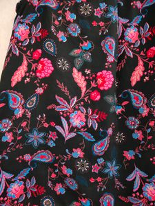 Black And Pink Floral Top