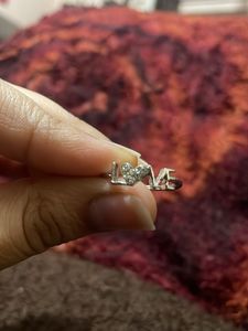 Love Ring with Diamond Heart