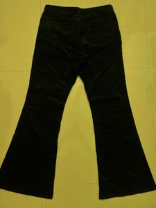 Black Flared Velvet Pants