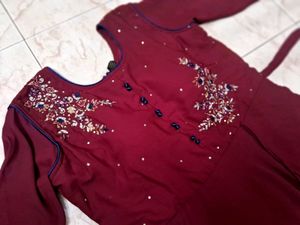 New Non Padded Gown With Stone Work