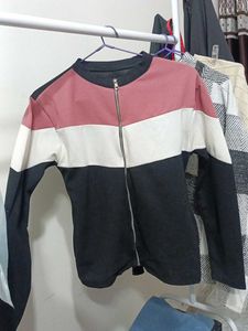 Color Block Zip-Up Jacket