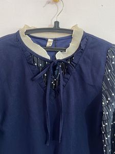 Navy Blue Polka Dot Dress