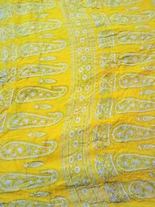 Yellow Bandhani Saree