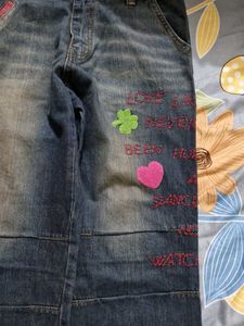 Embellished Wide Leg Jeans