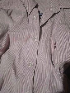 Striped White &amp;Pink Fitted Shirt