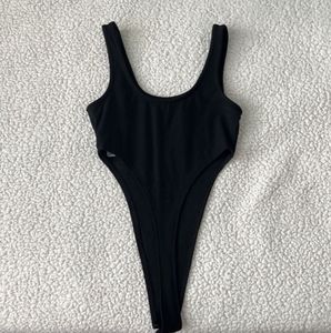 Black Sleeveless Bodysuit