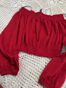 Red Off-Shoulder Top