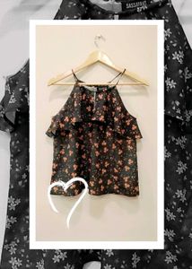 BLACK PRINTED TOP