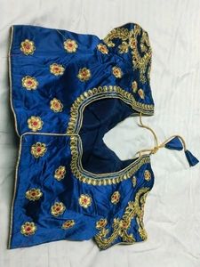 Elegant Blue Embroidered Blouse