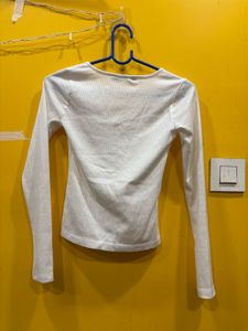 Wrap Front Ribbed Top