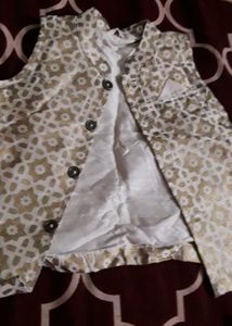 White Chikon Panjabi For Boy And A Jacket