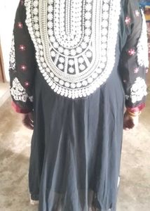 Elegant Black Embroidered  gown