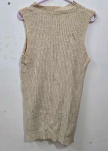 Beige Sleeveless Knit Sweater Vest –Cozy&amp;Versatile