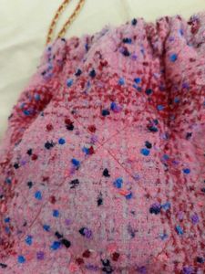 Pink Tweed Shoulder Bag