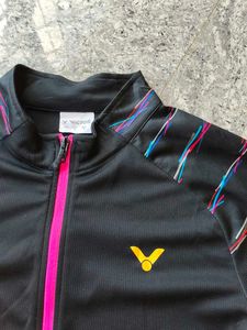 Victor Track Jacket - Black with Colorful Detail